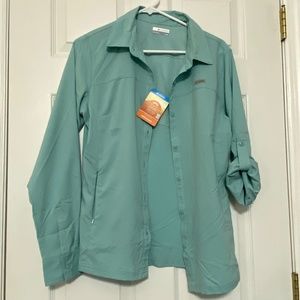 NWT Columbia Meadowgate Omni-Shade Roll-Up Long Sleeve Shirt M